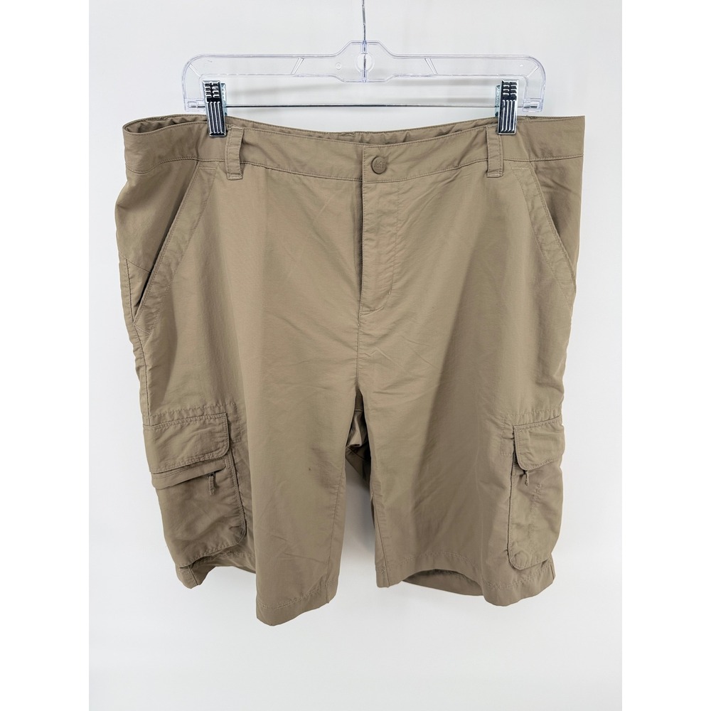 REI Womens Sahara Cargo Shorts Tan Khaki Hiking Outdoor Utility Size 16